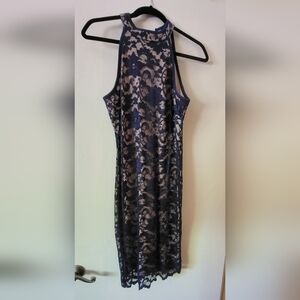 Navy Blue Lace Dress